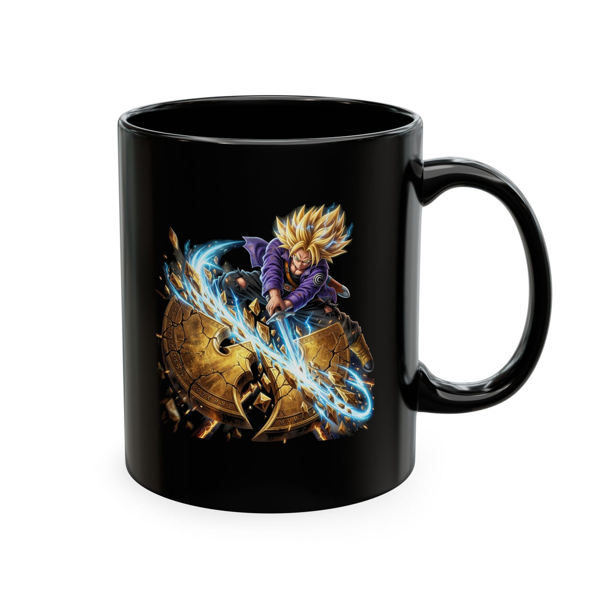 Wu tang x Trunks Protect your timeline Ceramic Mug — Fantasy Sword Shield Coffee Cup