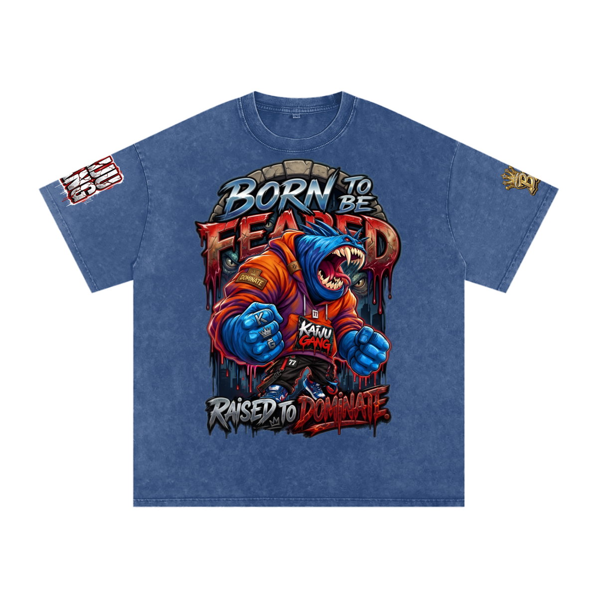 Born to Be Feared Kaiju Gang Graphic Tee | Anime Streetwear Monster T-Shirt | Urban Hip-Hop Fashion