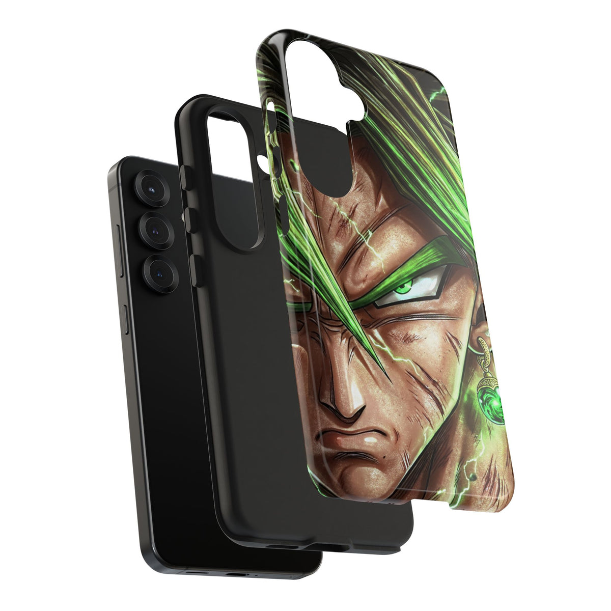 Broli legendary Tough Phone Case — Intense Green Warrior Anime Art, Protective Shockproof iPhone Cover