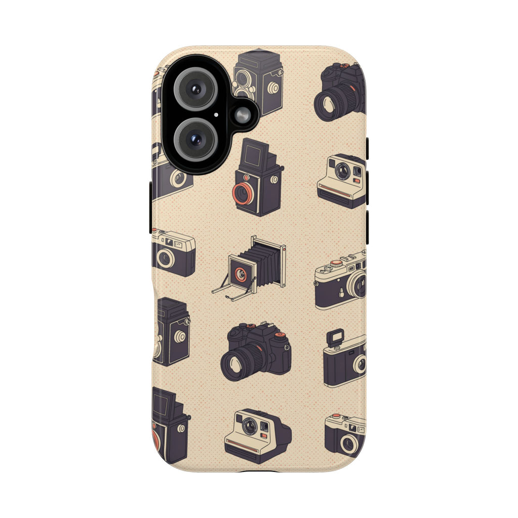 Vintage Camera Pattern Tough Case | Retro Photography Phone Cover
