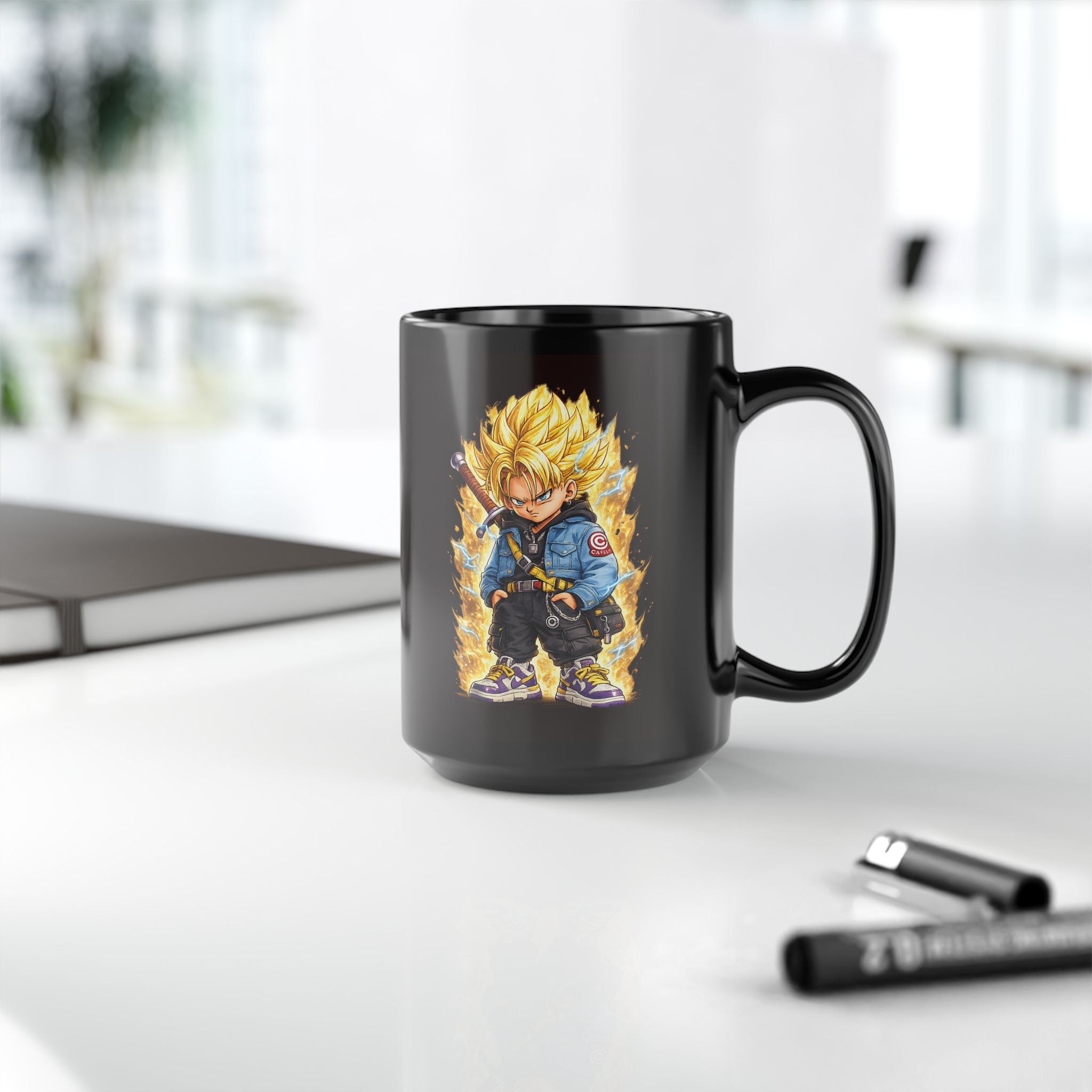 Saiyan base form|Super Saiyan Trunks Mug | Black Ceramic Coffee Cup