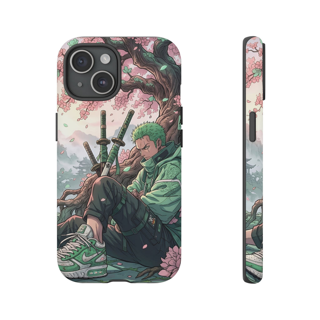Zoro  phone case | Anime sword scene, cherry blossoms
