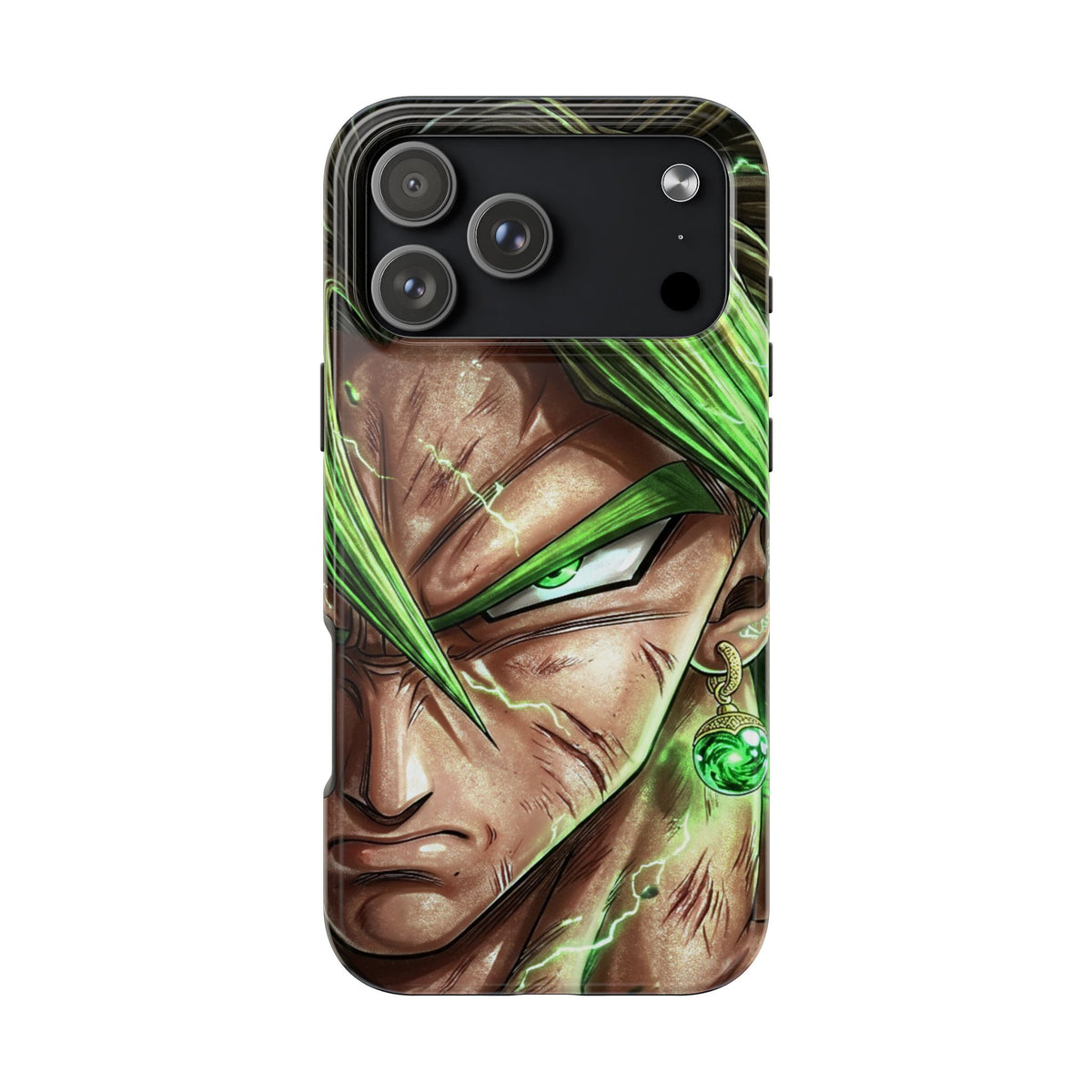 Broli legendary Tough Phone Case — Intense Green Warrior Anime Art, Protective Shockproof iPhone Cover