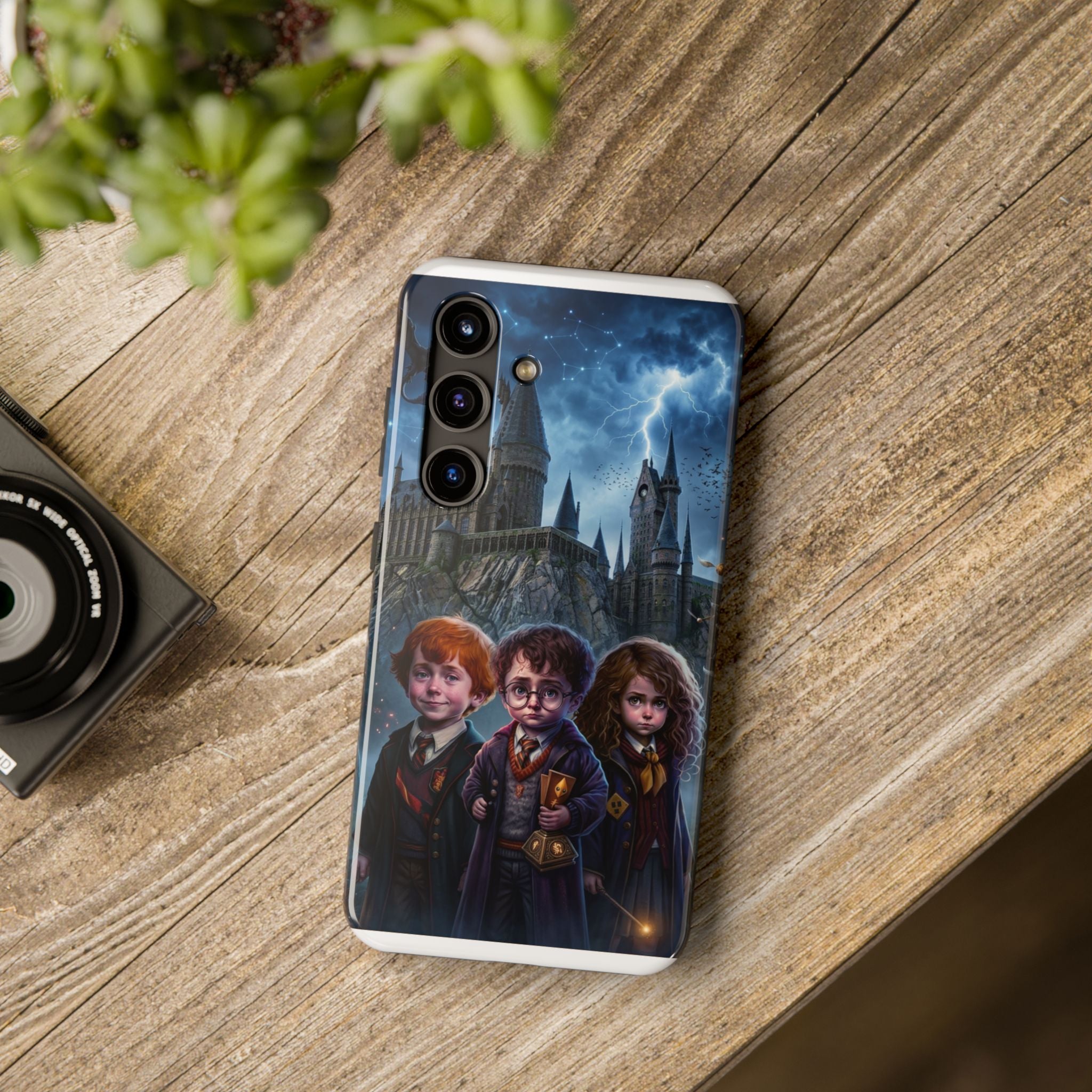 Wizard School Trio  happy potter Phone Case | Magical Castle Illustration