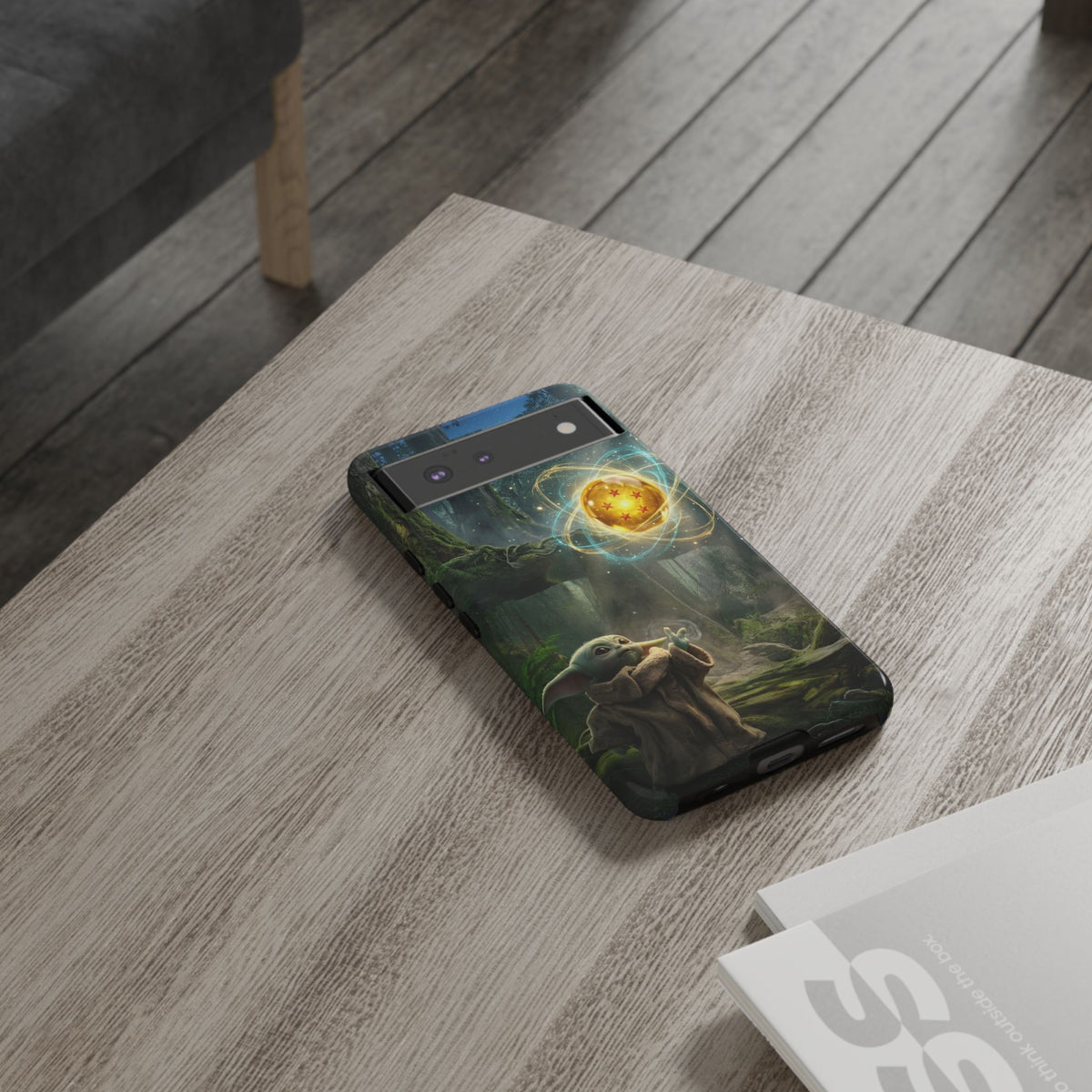 Grogu Dragonball Galaxy Forest Phone Case — Cute Baby Alien Magic Orb Design