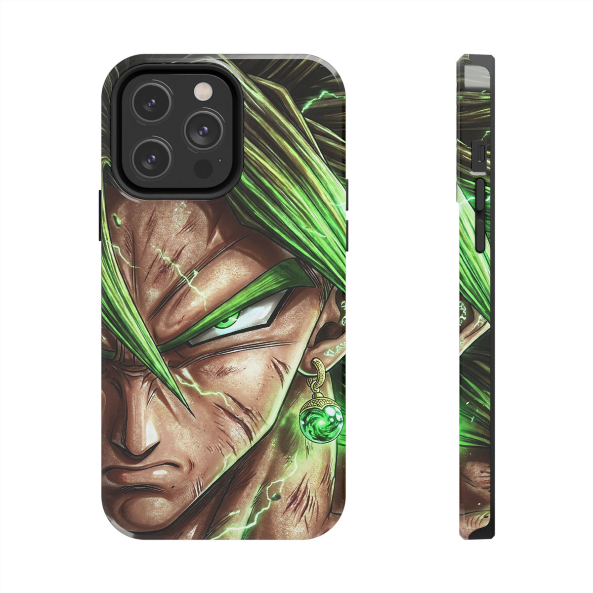 Broli legendary Tough Phone Case — Intense Green Warrior Anime Art, Protective Shockproof iPhone Cover