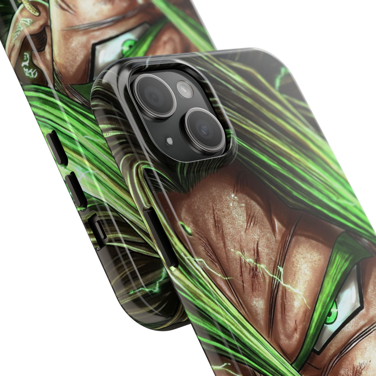 Broli legendary Tough Phone Case — Intense Green Warrior Anime Art, Protective Shockproof iPhone Cover