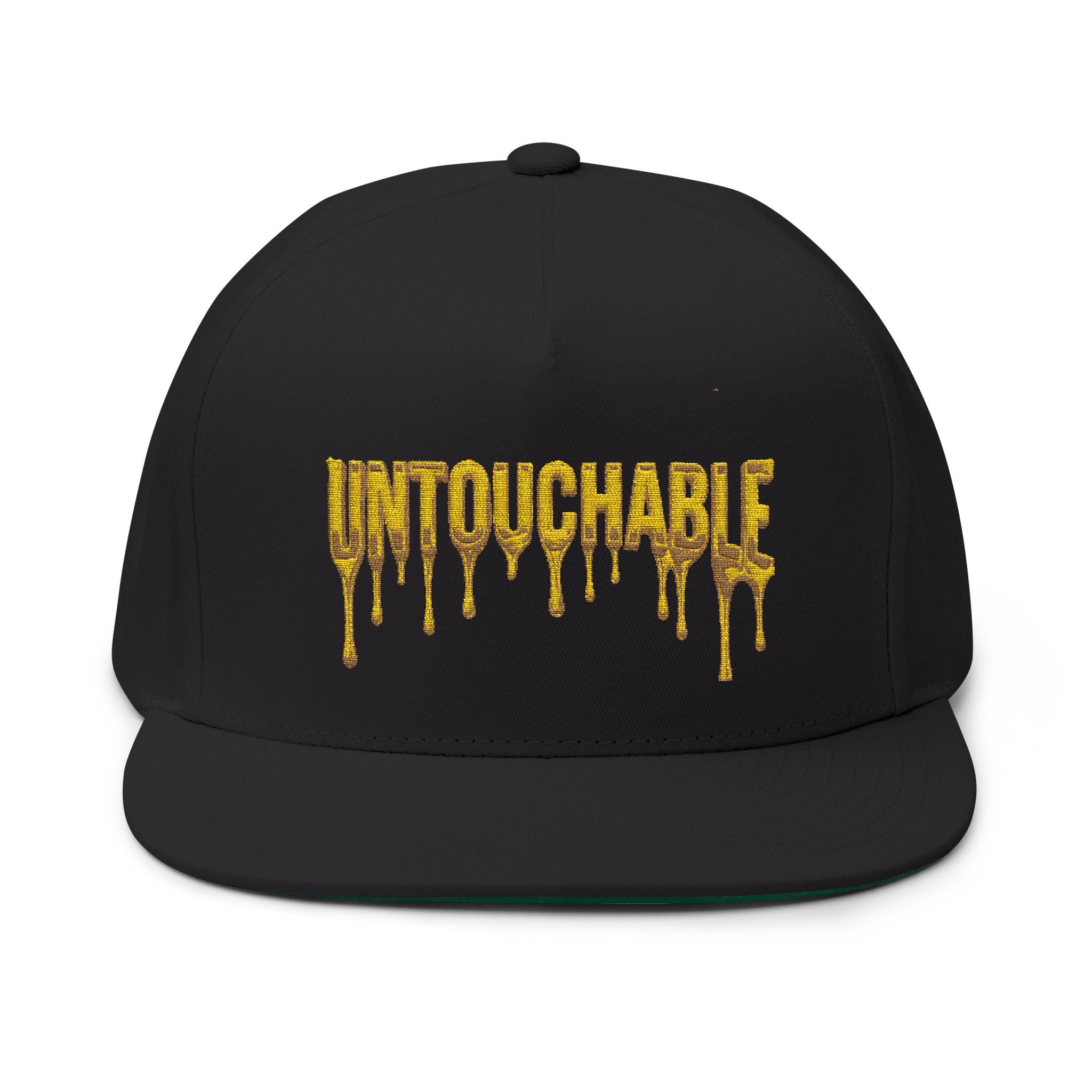 Untouchable gold drip Embroidered Cap | Flat Bill Hat
