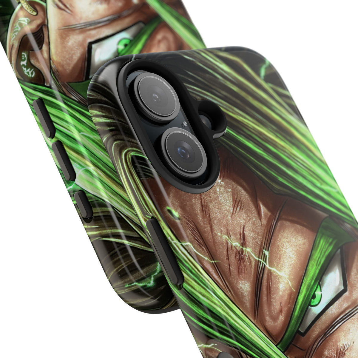 Broli legendary Tough Phone Case — Intense Green Warrior Anime Art, Protective Shockproof iPhone Cover