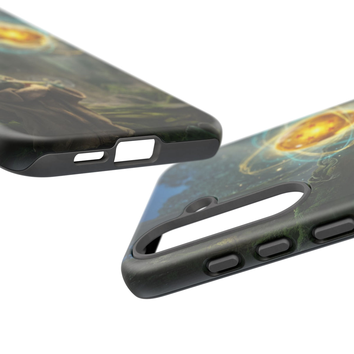 Grogu Dragonball Galaxy Forest Phone Case — Cute Baby Alien Magic Orb Design