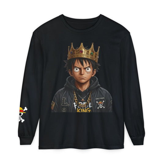 Crowned  Monkey d luffy Anime Pirate Long Sleeve Tee