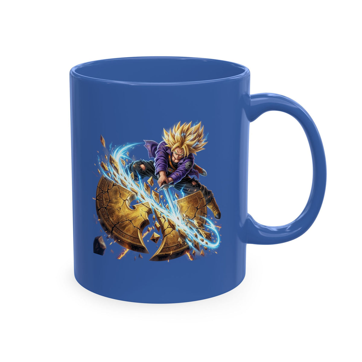 Wu tang x Trunks Protect your timeline Ceramic Mug — Fantasy Sword Shield Coffee Cup