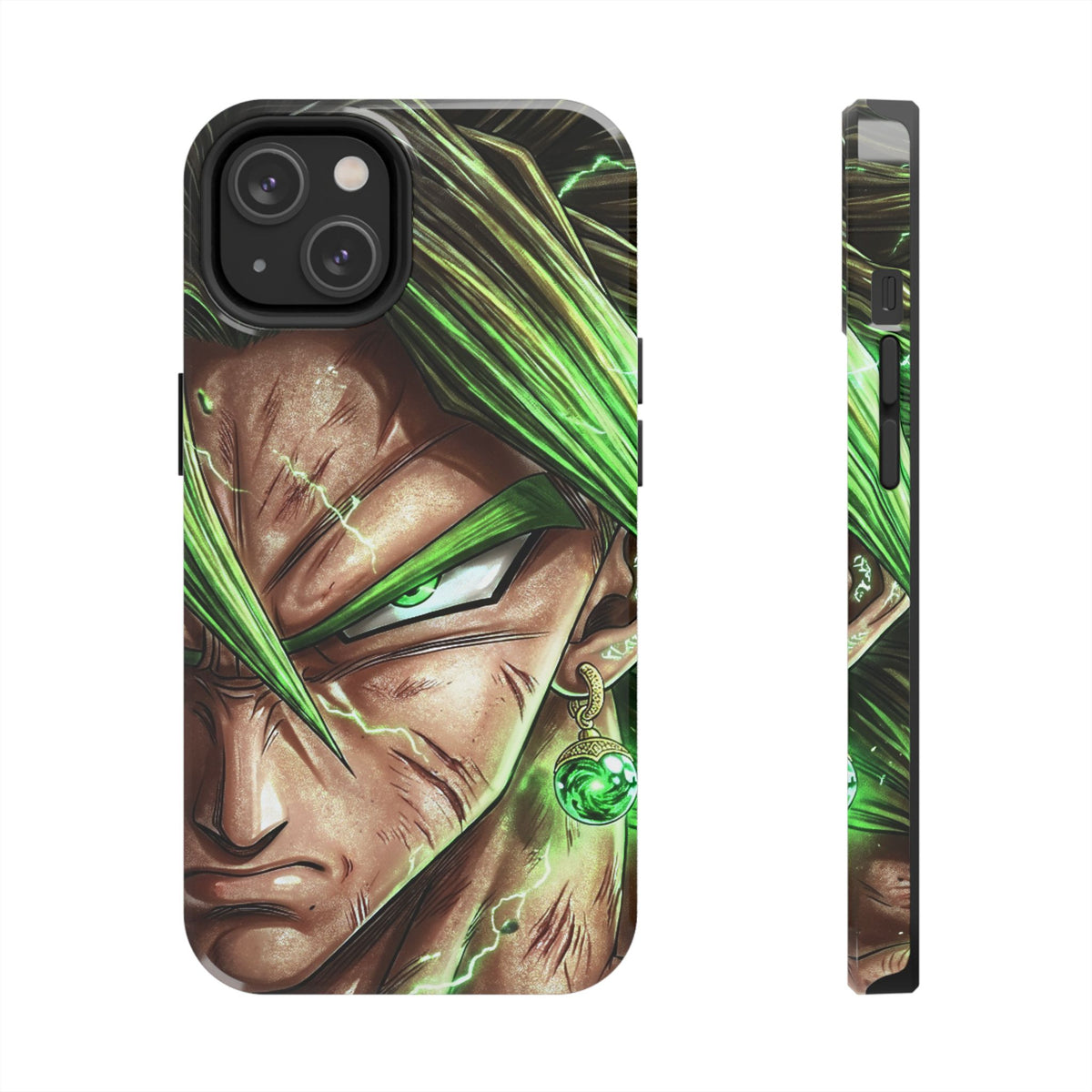 Broli legendary Tough Phone Case — Intense Green Warrior Anime Art, Protective Shockproof iPhone Cover