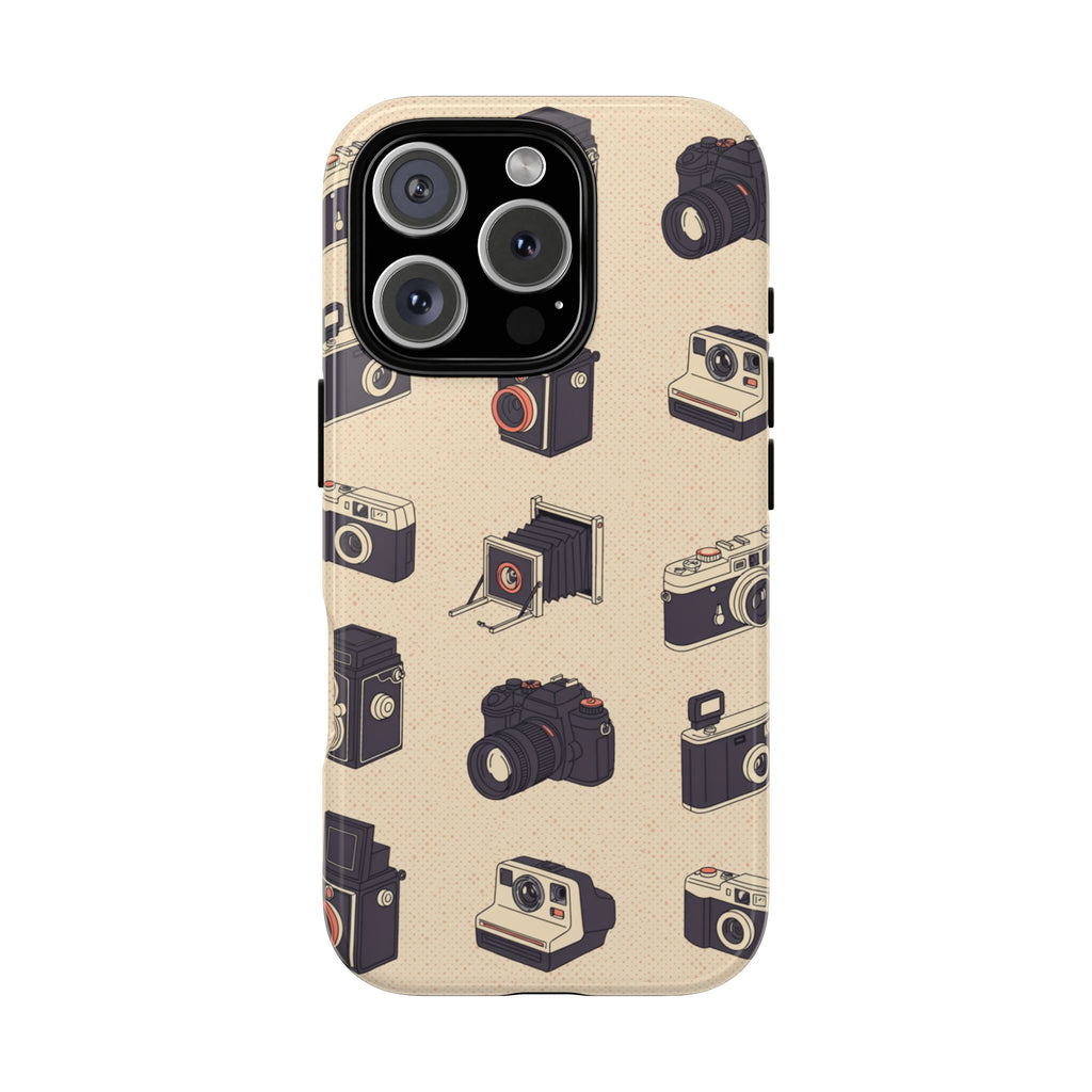 Vintage Camera Pattern Tough Case | Retro Photography Phone Cover