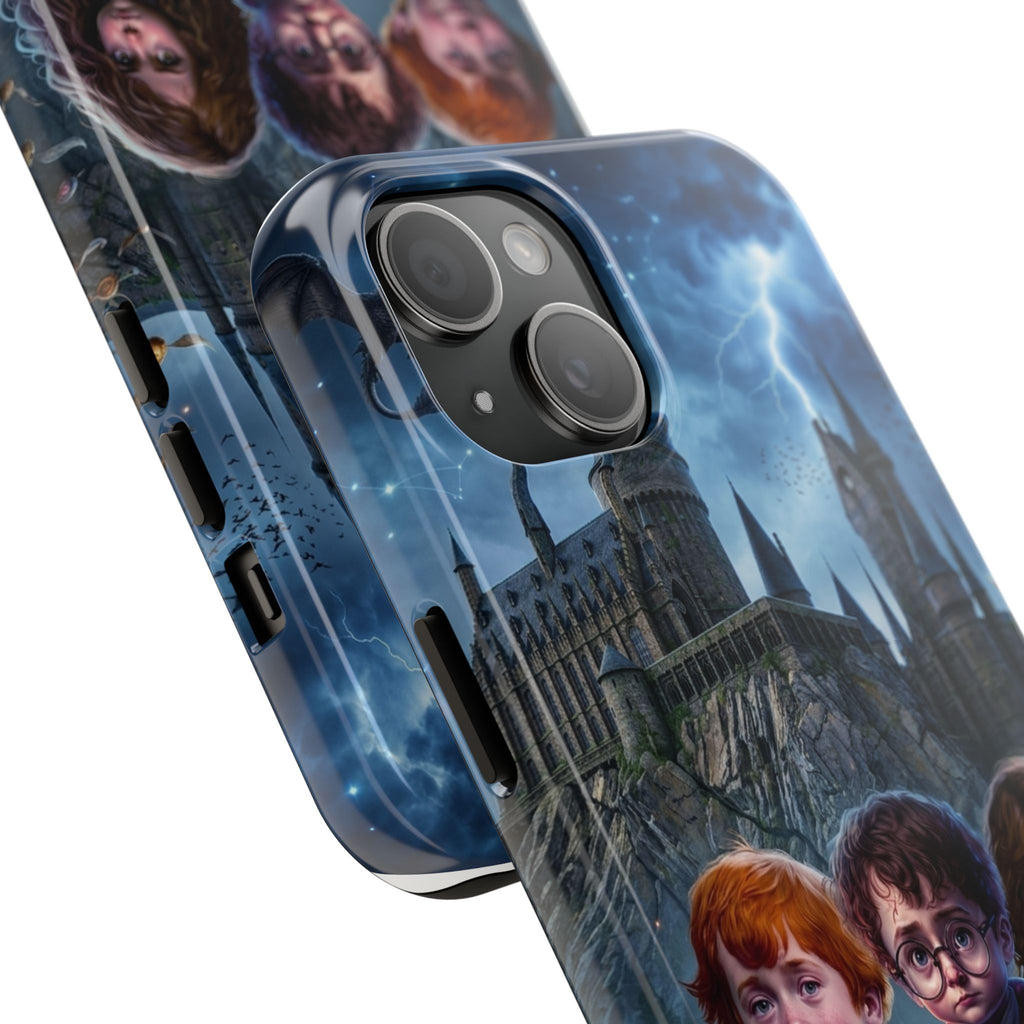 Wizard School Trio  happy potter Phone Case | Magical Castle Illustration