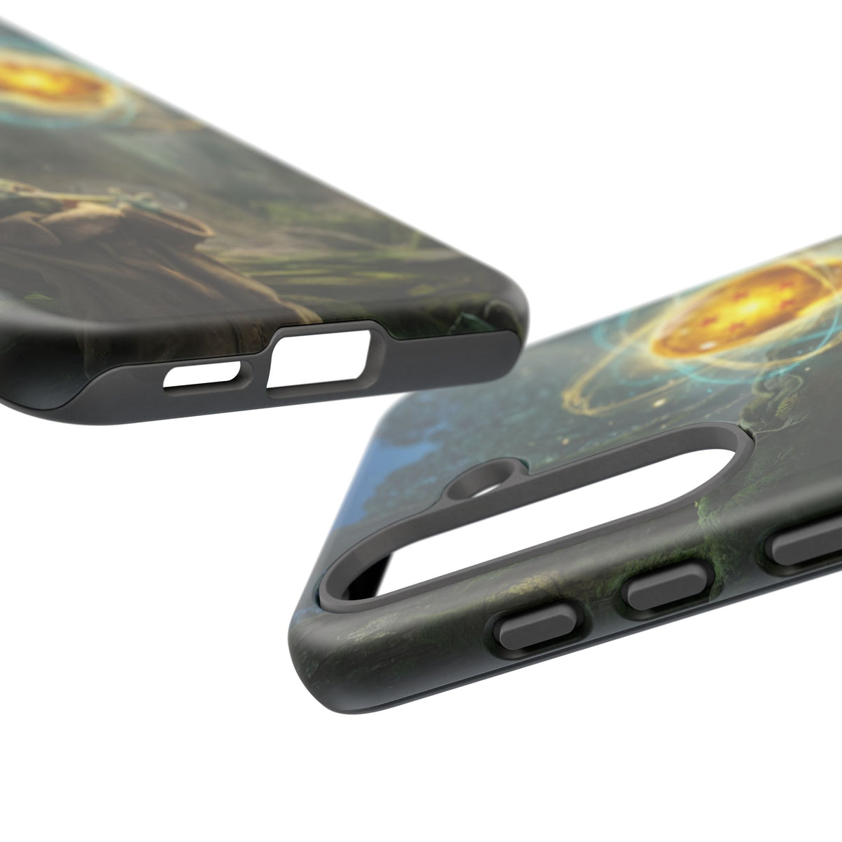 Grogu Dragonball Galaxy Forest Phone Case — Cute Baby Alien Magic Orb Design