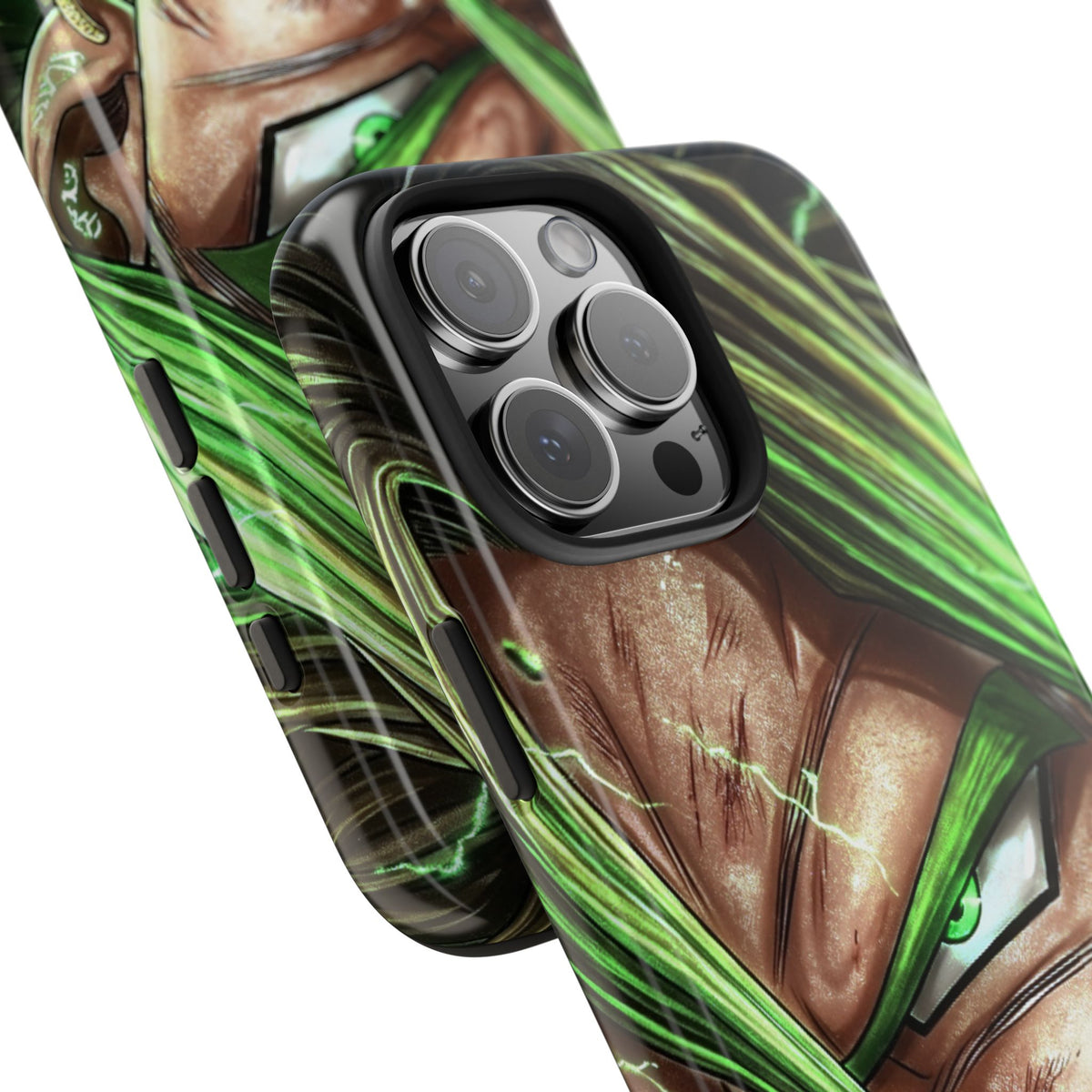 Broli legendary Tough Phone Case — Intense Green Warrior Anime Art, Protective Shockproof iPhone Cover