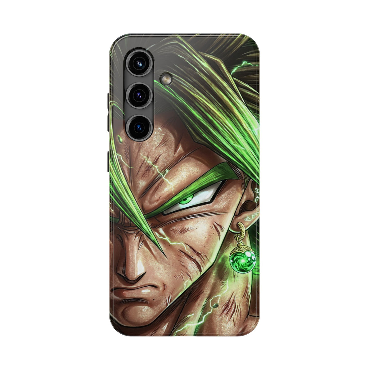 Broli legendary Tough Phone Case — Intense Green Warrior Anime Art, Protective Shockproof iPhone Cover
