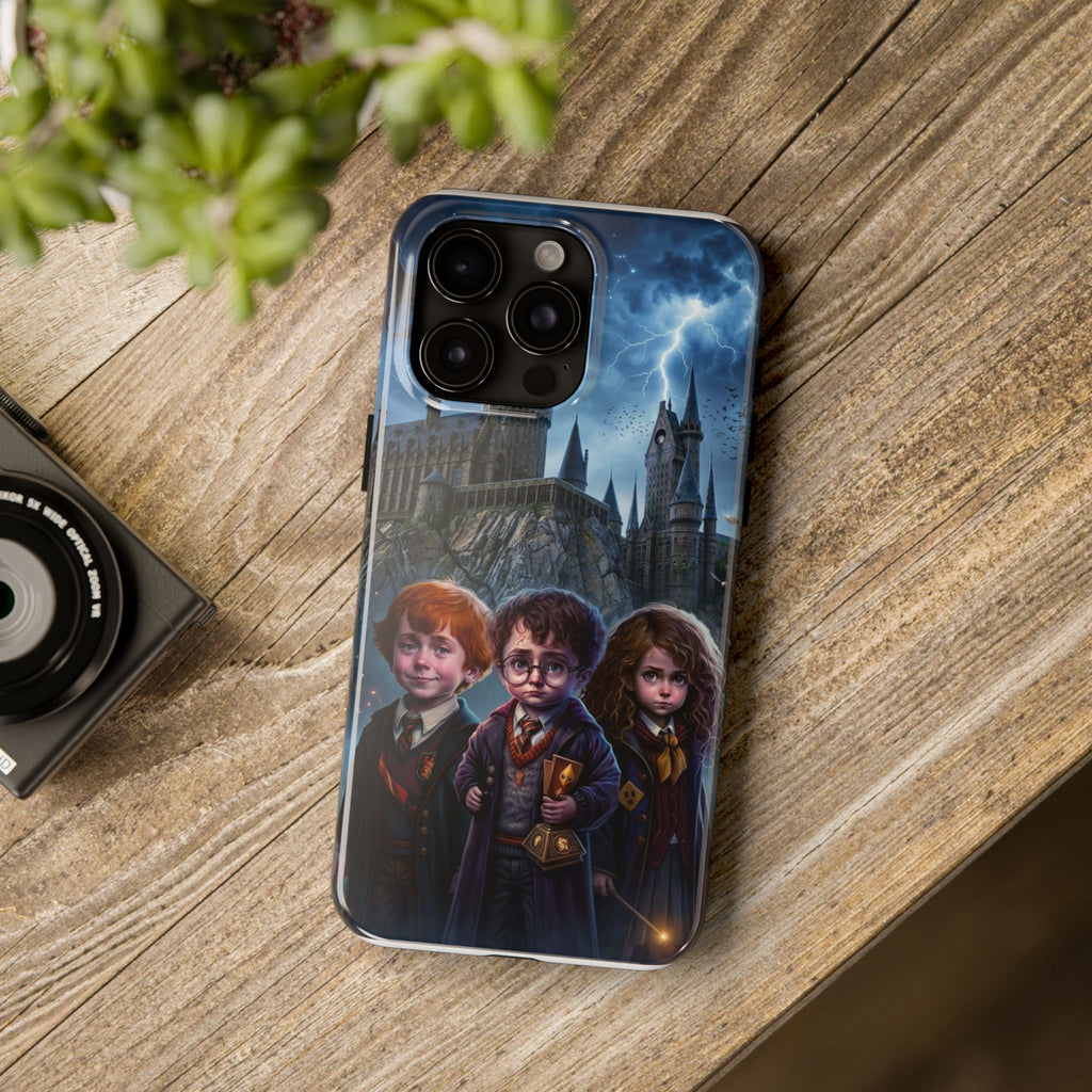 Wizard School Trio  happy potter Phone Case | Magical Castle Illustration