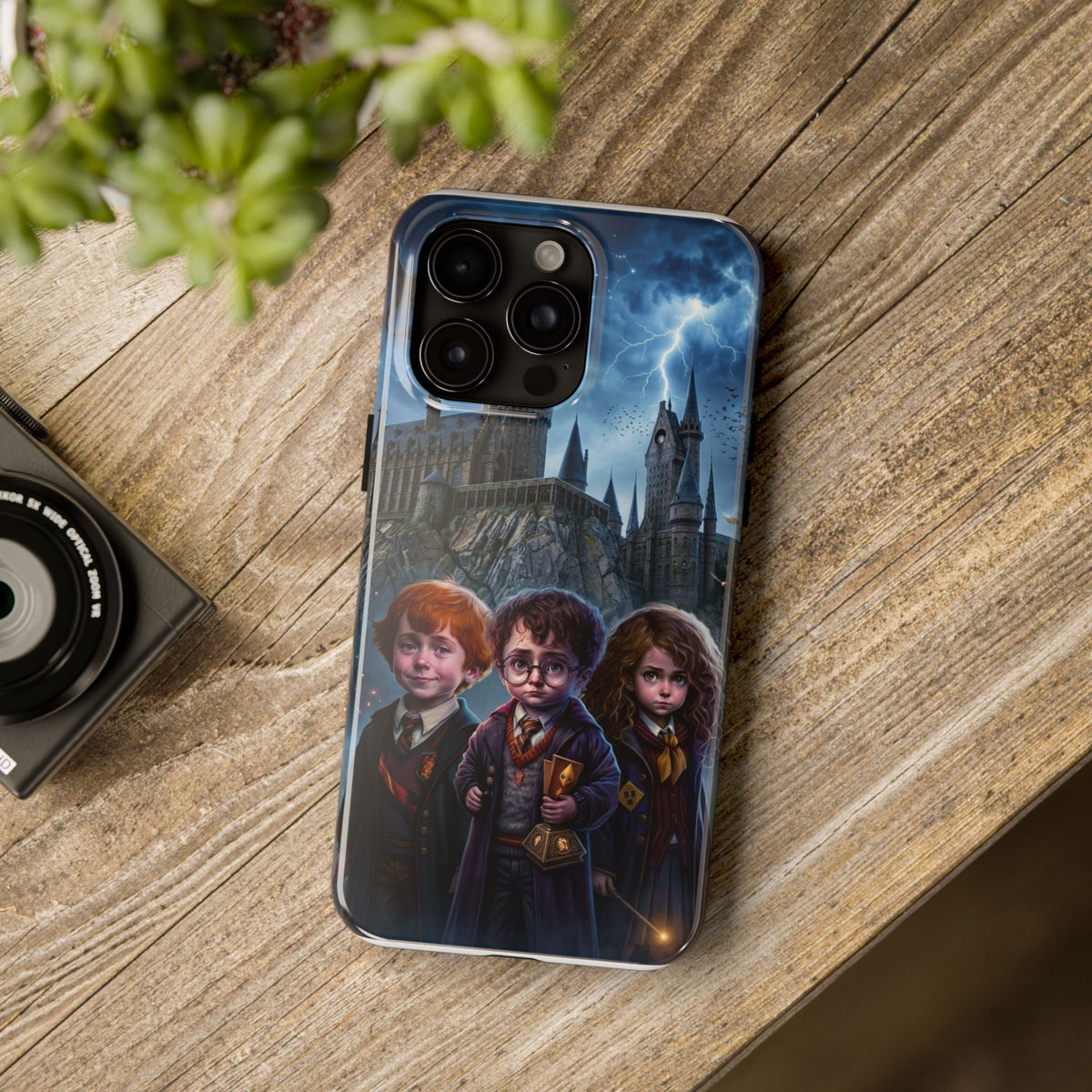 Wizard School Trio  happy potter Phone Case | Magical Castle Illustration