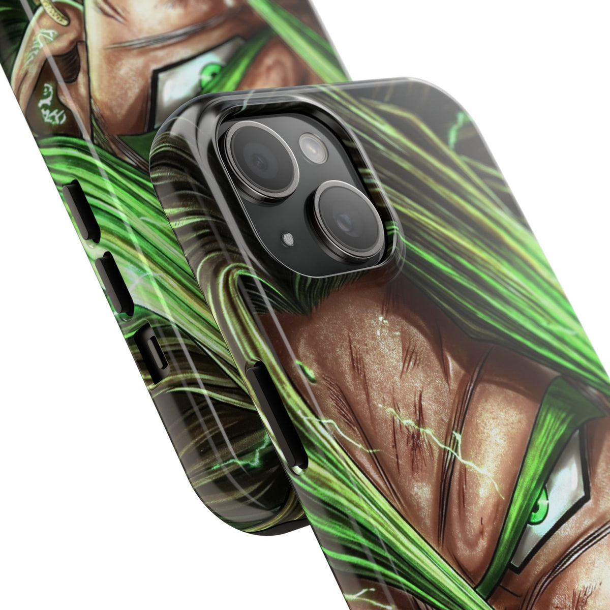 Broli legendary Tough Phone Case — Intense Green Warrior Anime Art, Protective Shockproof iPhone Cover
