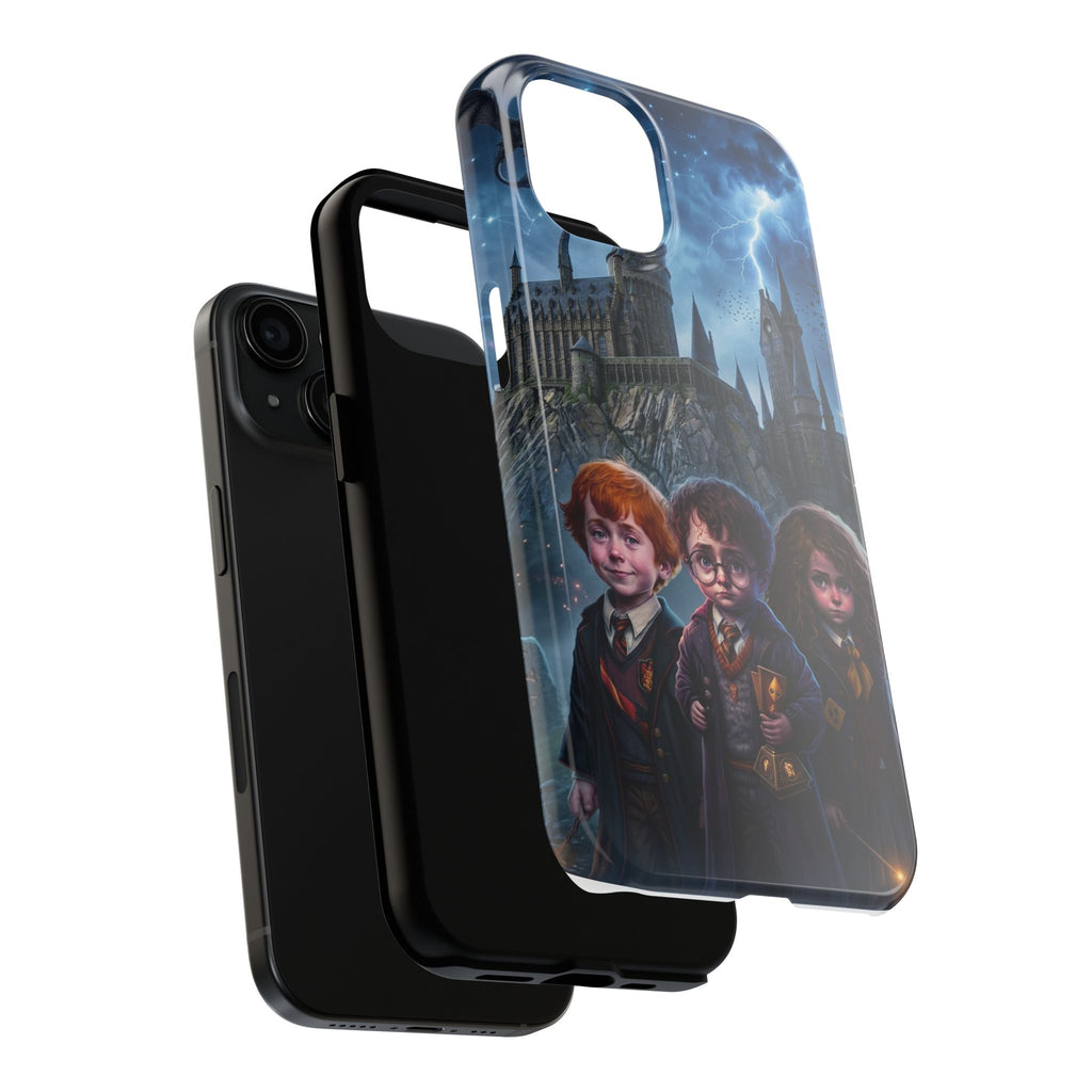 Wizard School Trio  happy potter Phone Case | Magical Castle Illustration