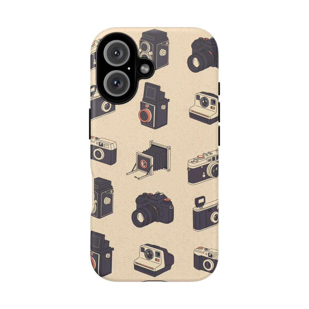 Vintage Camera Pattern Tough Case | Retro Photography Phone Cover
