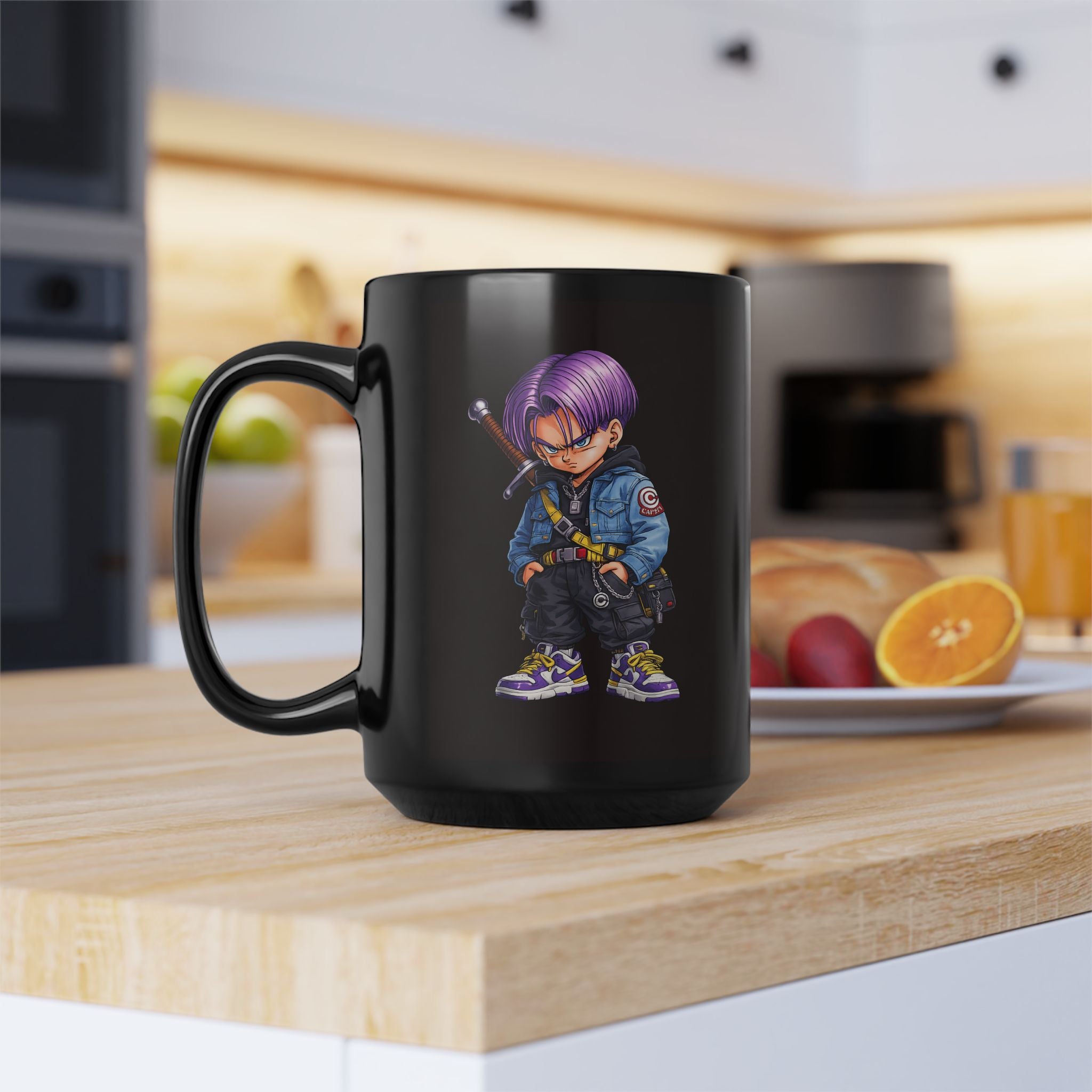 Saiyan base form|Super Saiyan Trunks Mug | Black Ceramic Coffee Cup