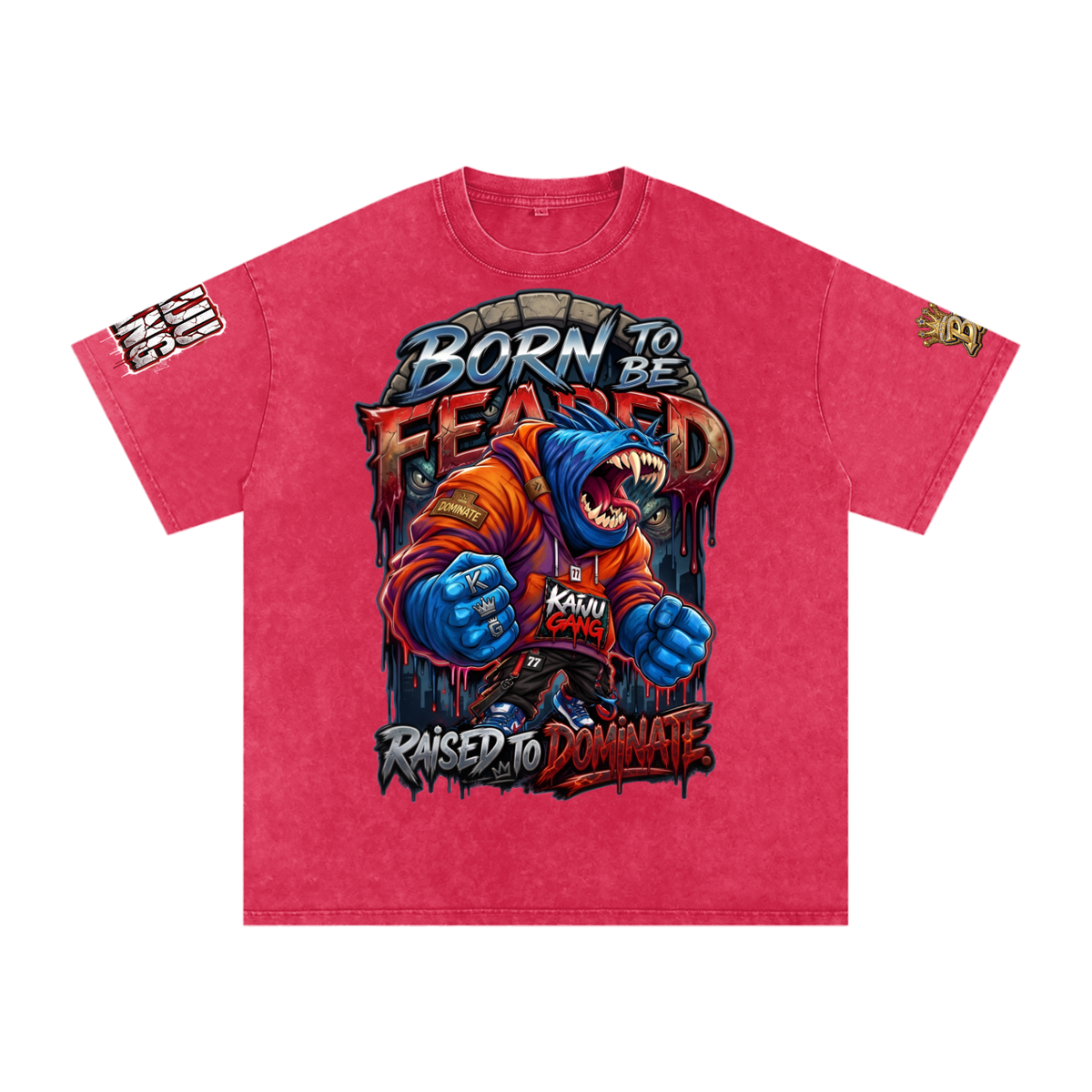 Born to Be Feared Kaiju Gang Graphic Tee | Anime Streetwear Monster T-Shirt | Urban Hip-Hop Fashion