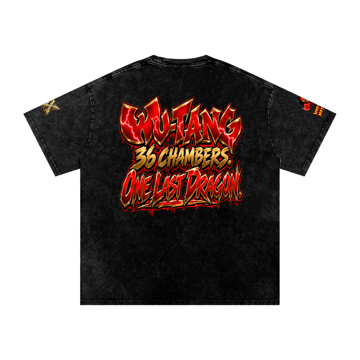 Snow Washed Oversized wu tang x sho nuff  Cotton T-Shirt