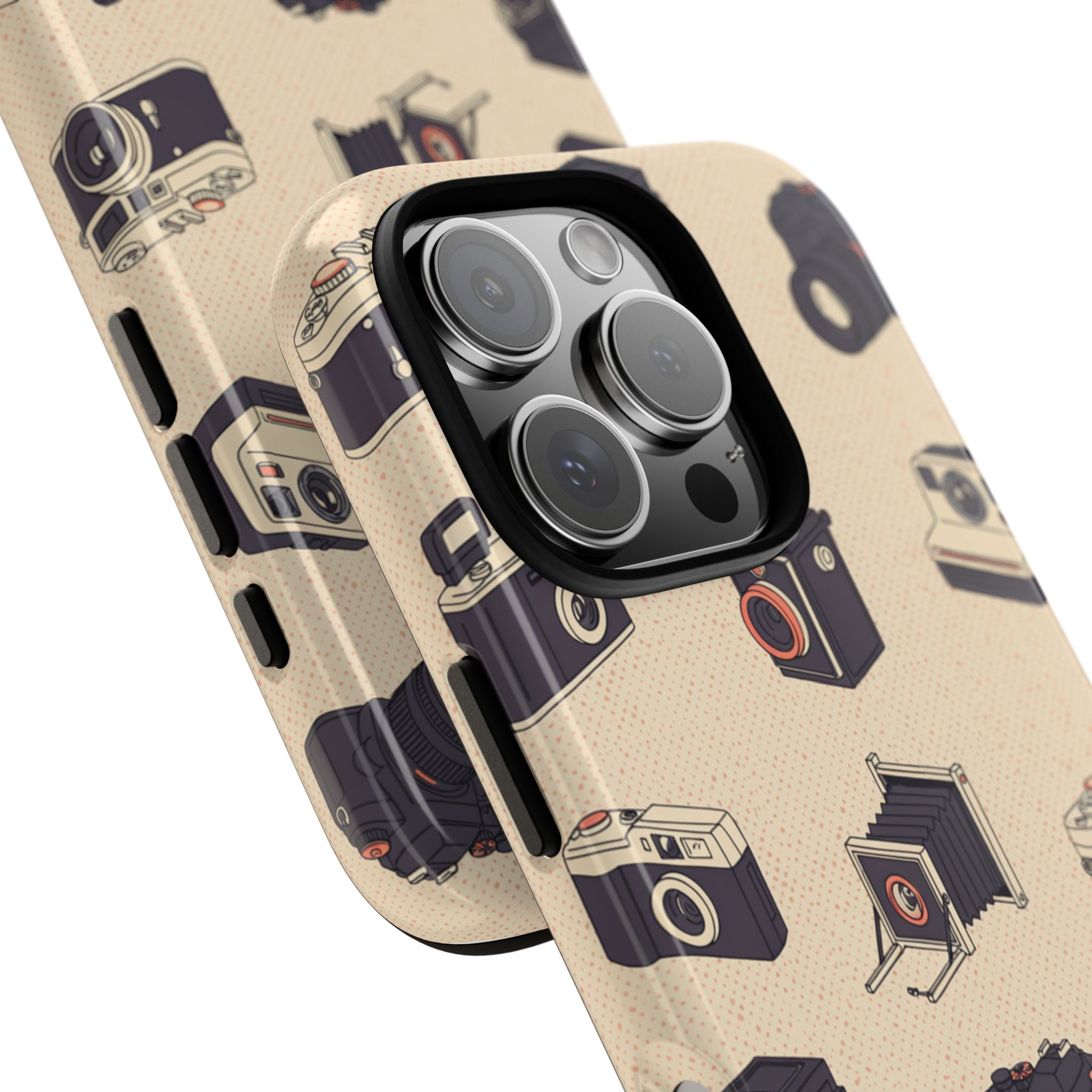 Vintage Camera Pattern Tough Case | Retro Photography Phone Cover