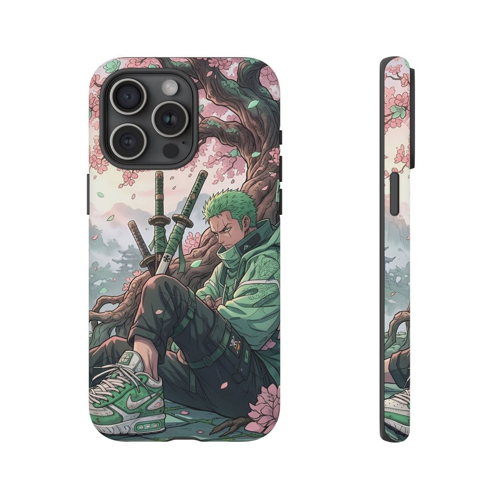Zoro  phone case | Anime sword scene, cherry blossoms