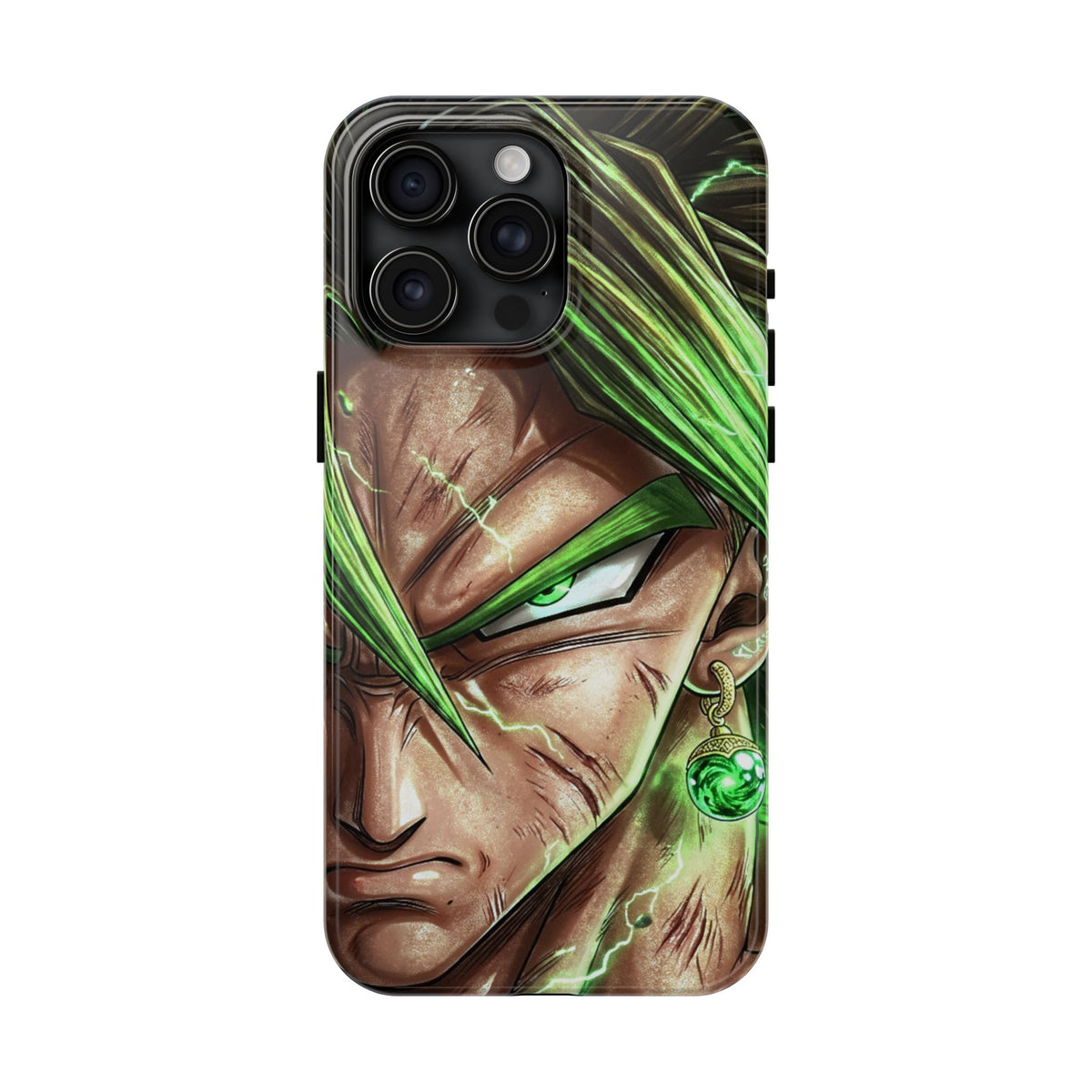 Broli legendary Tough Phone Case — Intense Green Warrior Anime Art, Protective Shockproof iPhone Cover