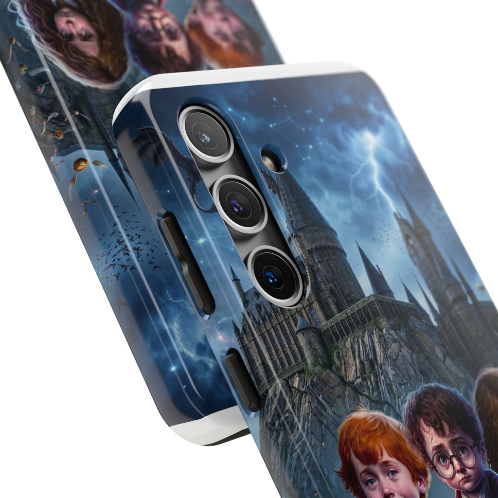 Wizard School Trio  happy potter Phone Case | Magical Castle Illustration