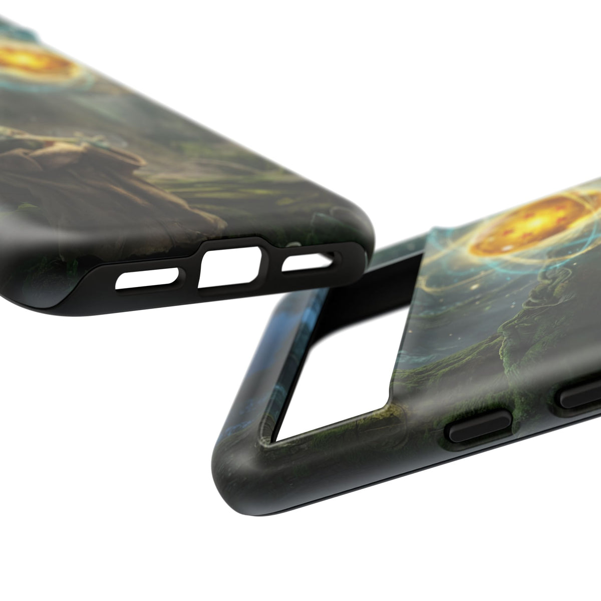 Grogu Dragonball Galaxy Forest Phone Case — Cute Baby Alien Magic Orb Design