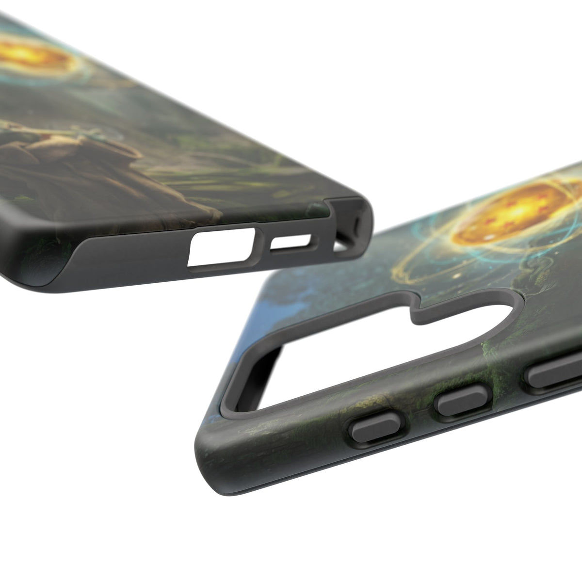 Grogu Dragonball Galaxy Forest Phone Case — Cute Baby Alien Magic Orb Design