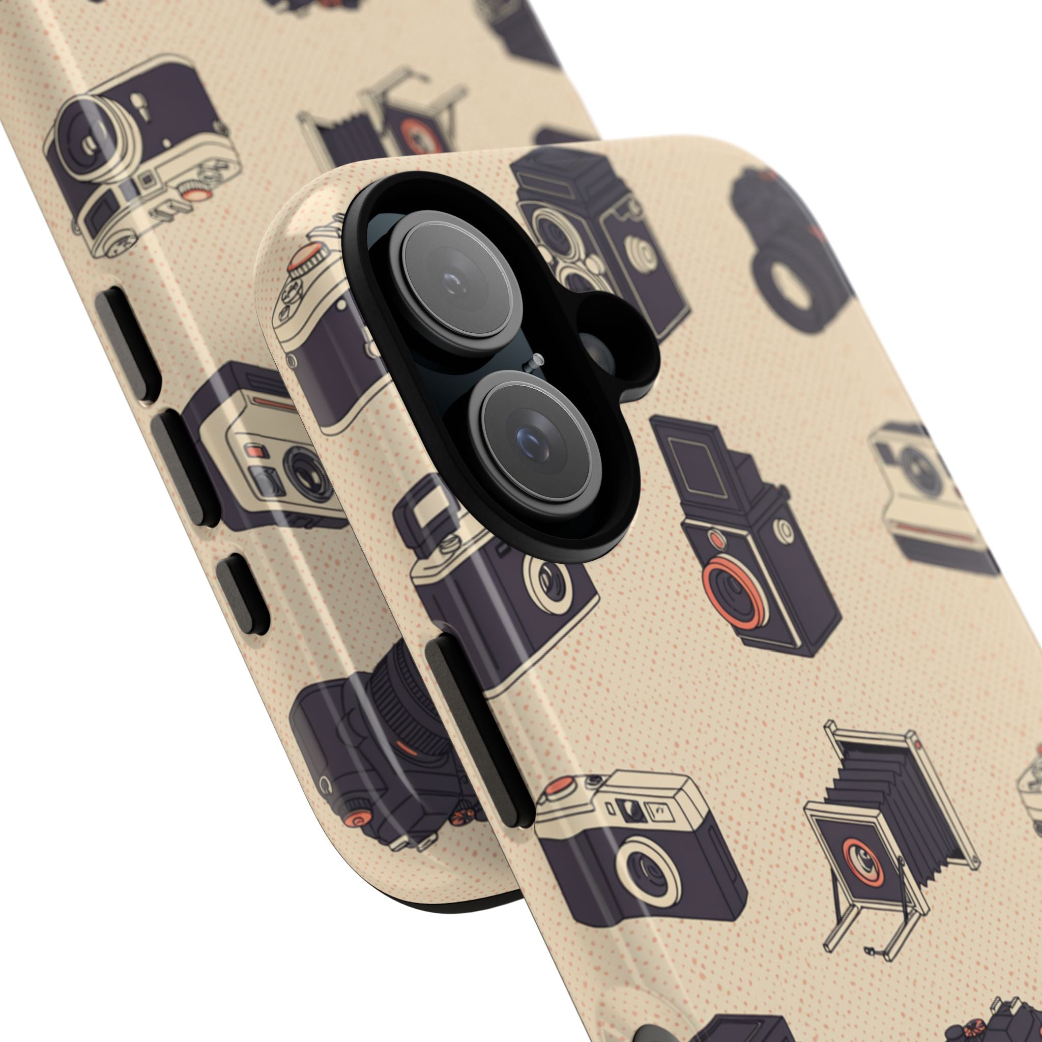 Vintage Camera Pattern Tough Case | Retro Photography Phone Cover