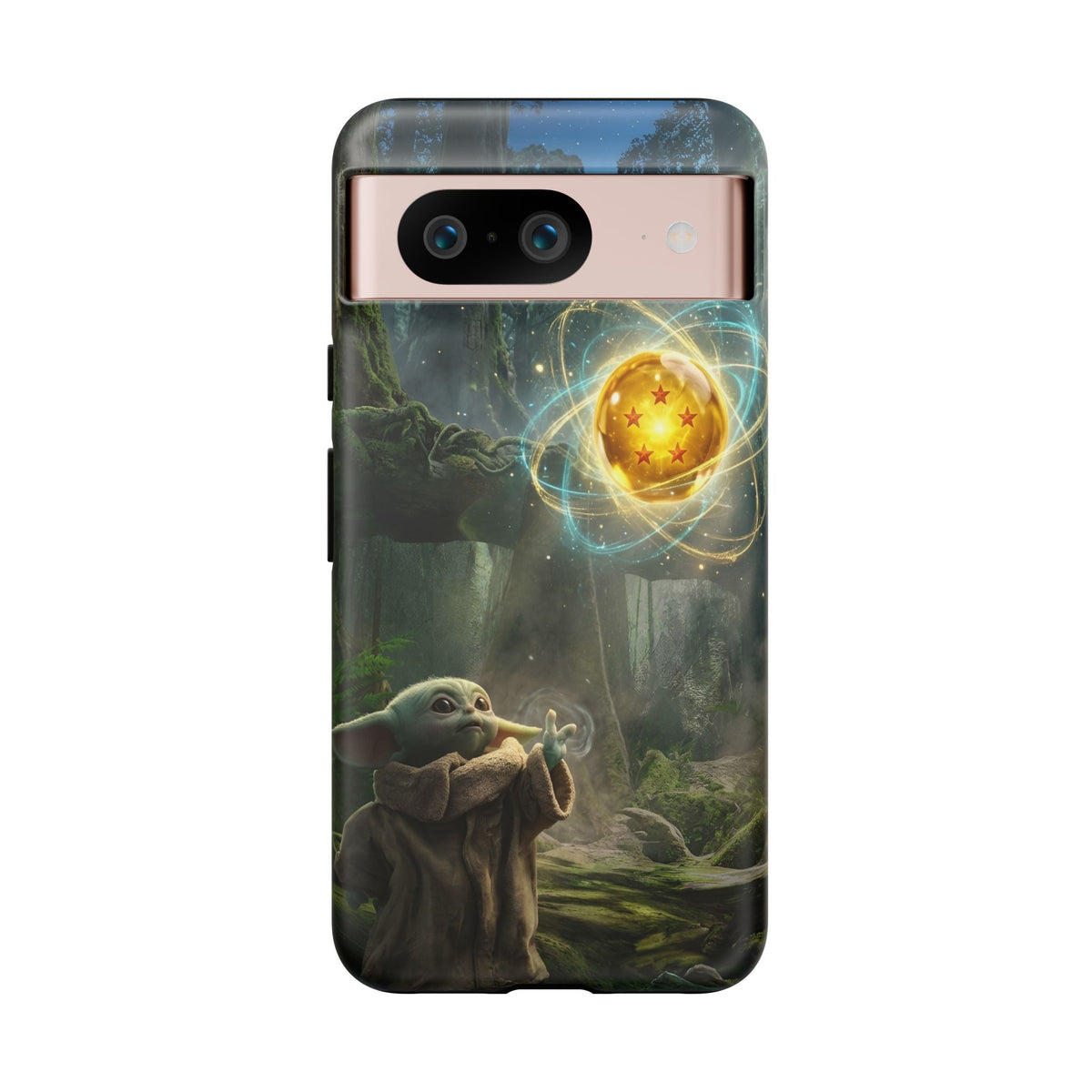 Grogu Dragonball Galaxy Forest Phone Case — Cute Baby Alien Magic Orb Design