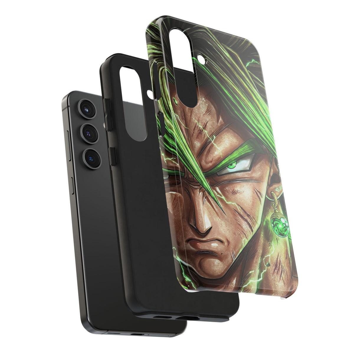 Broli legendary Tough Phone Case — Intense Green Warrior Anime Art, Protective Shockproof iPhone Cover