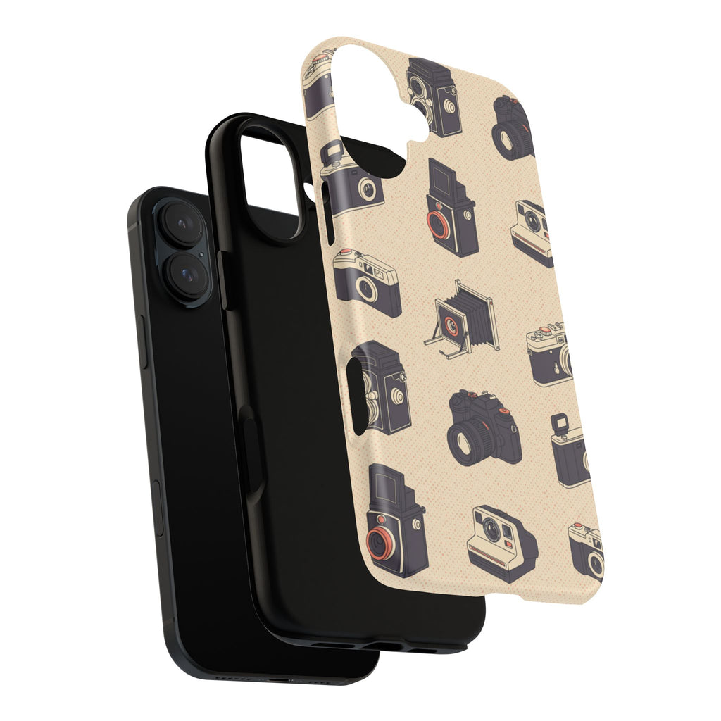 Vintage Camera Pattern Tough Case | Retro Photography Phone Cover