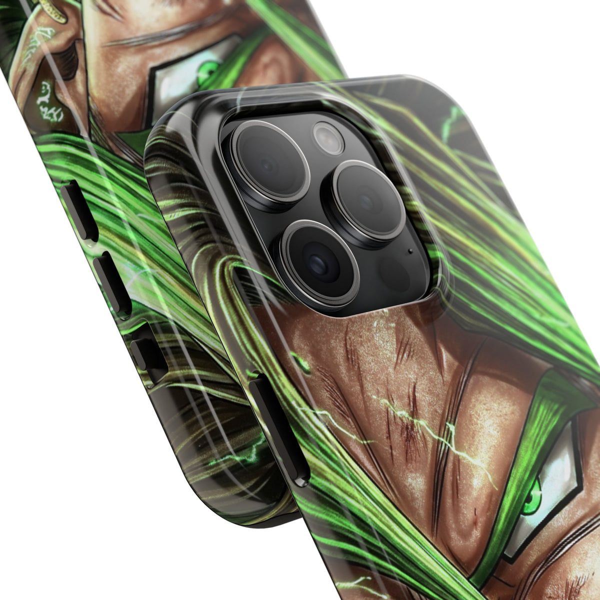 Broli legendary Tough Phone Case — Intense Green Warrior Anime Art, Protective Shockproof iPhone Cover