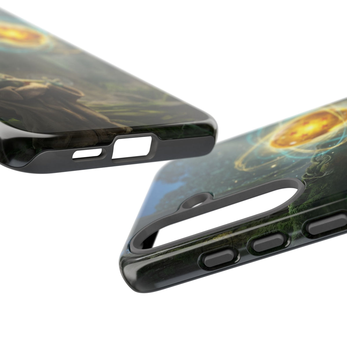 Grogu Dragonball Galaxy Forest Phone Case — Cute Baby Alien Magic Orb Design