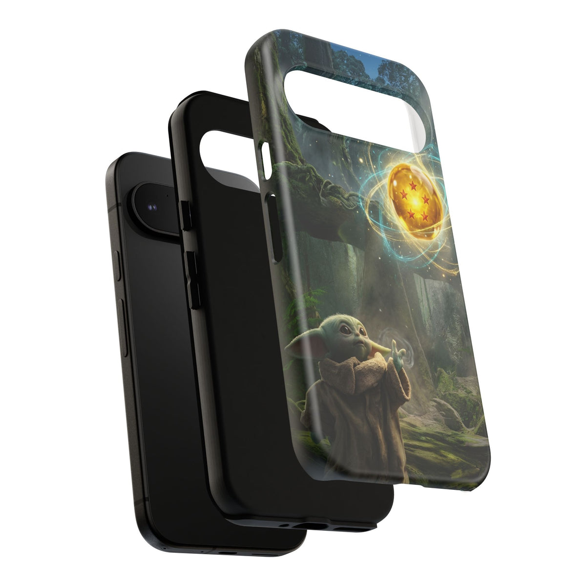 Grogu Dragonball Galaxy Forest Phone Case — Cute Baby Alien Magic Orb Design
