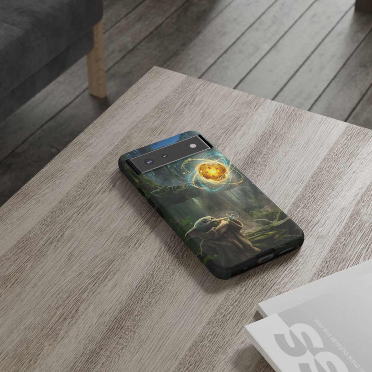 Grogu Dragonball Galaxy Forest Phone Case — Cute Baby Alien Magic Orb Design