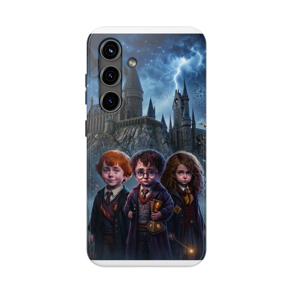 Wizard School Trio  happy potter Phone Case | Magical Castle Illustration