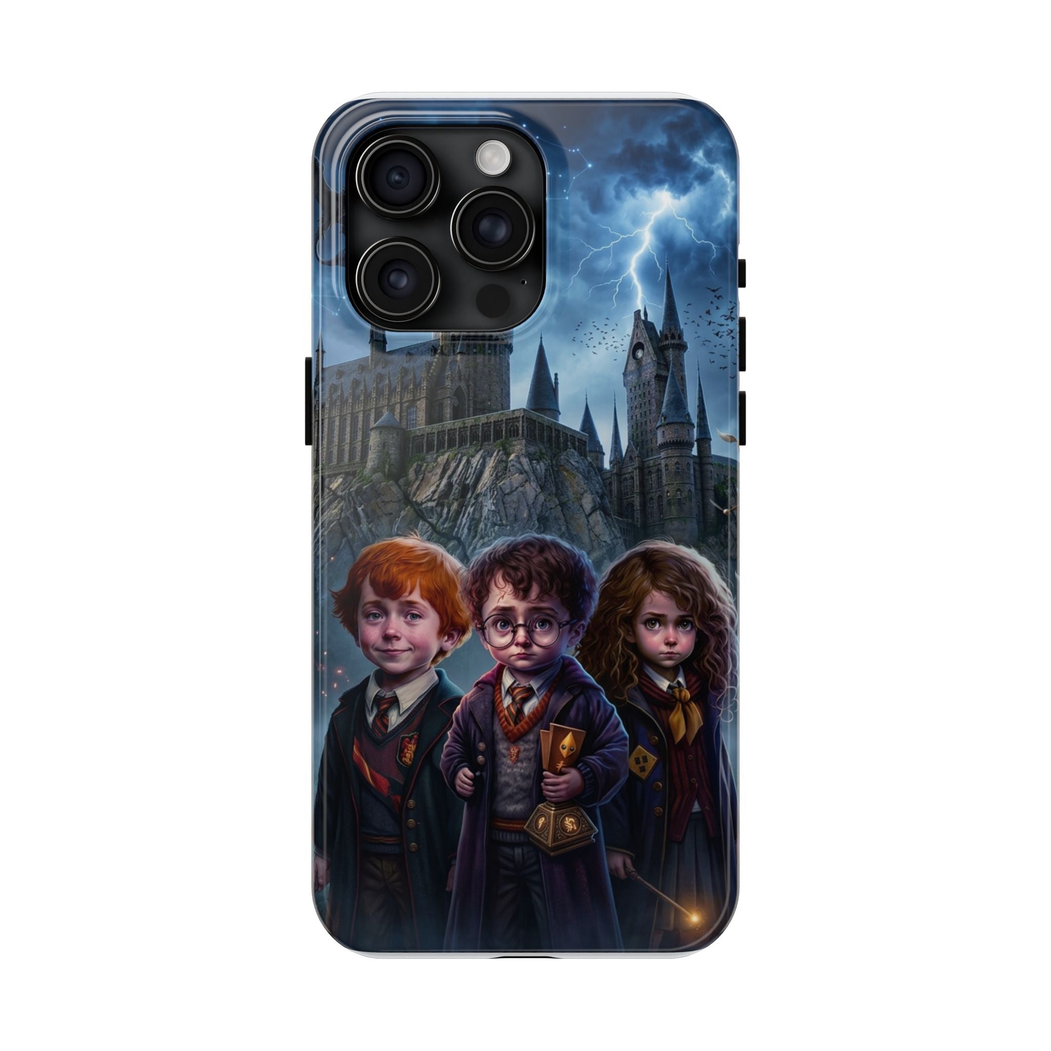 Wizard School Trio  happy potter Phone Case | Magical Castle Illustration