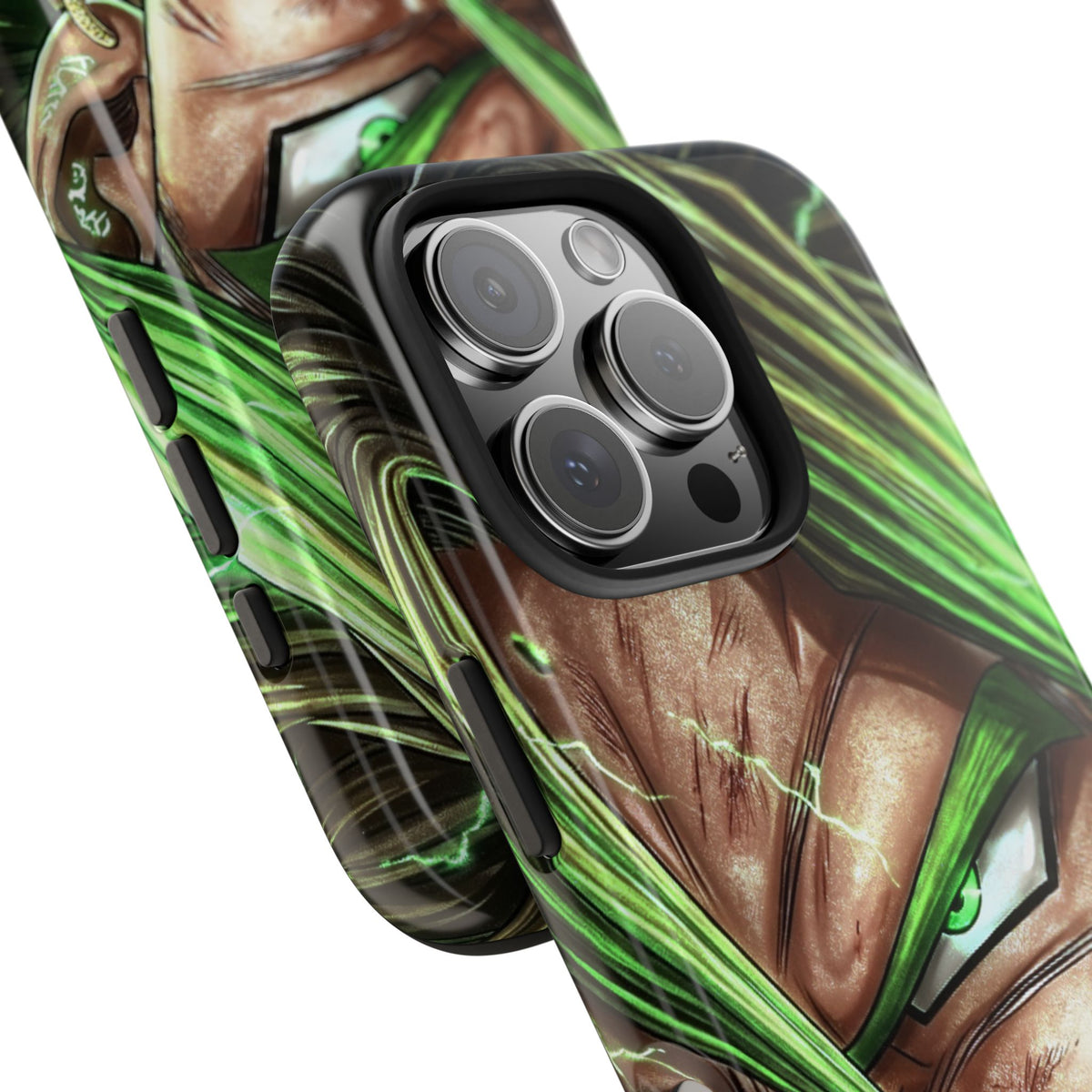 Broli legendary Tough Phone Case — Intense Green Warrior Anime Art, Protective Shockproof iPhone Cover