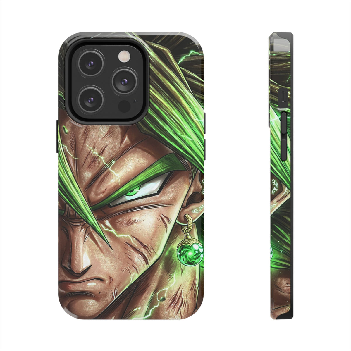 Broli legendary Tough Phone Case — Intense Green Warrior Anime Art, Protective Shockproof iPhone Cover