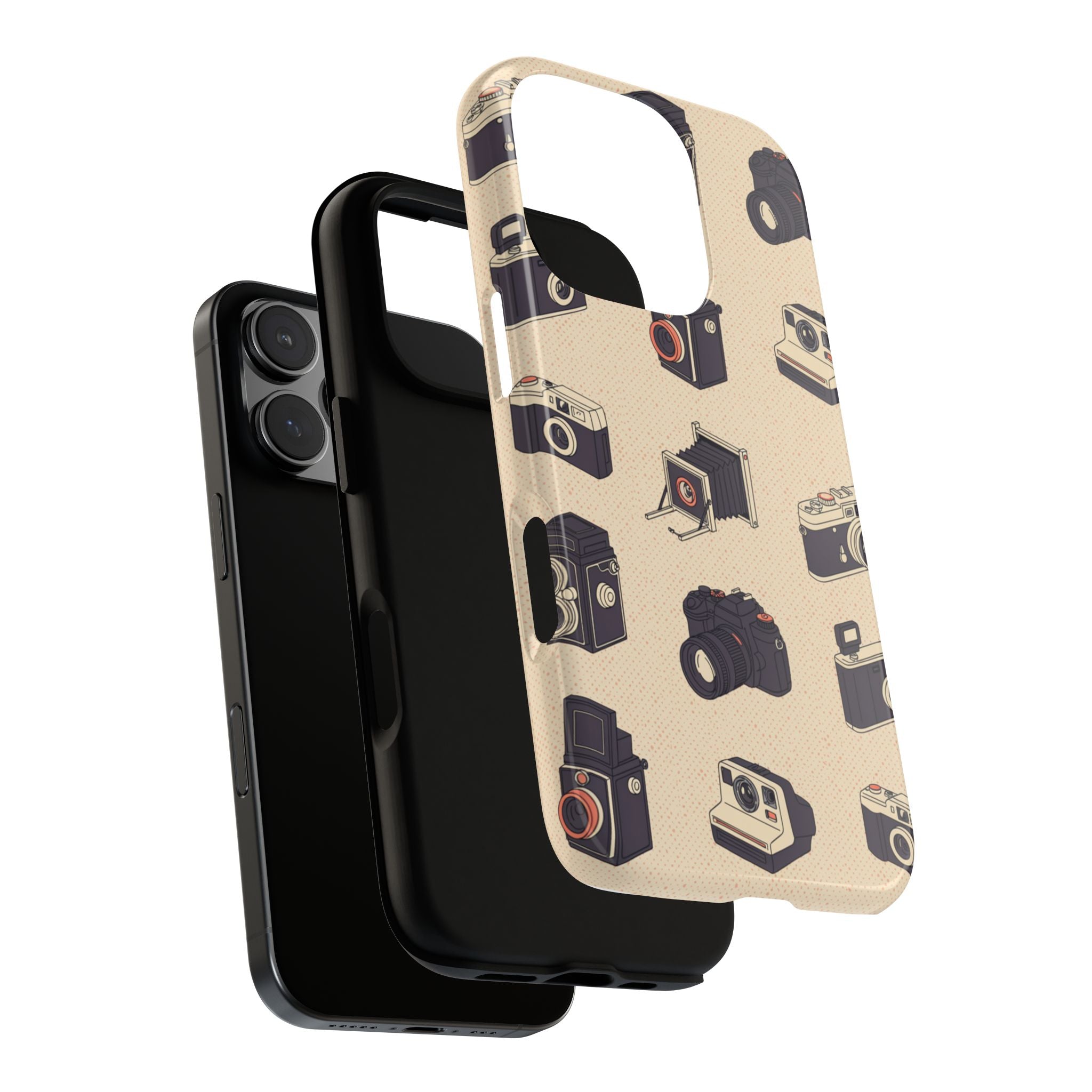 Vintage Camera Pattern Tough Case | Retro Photography Phone Cover