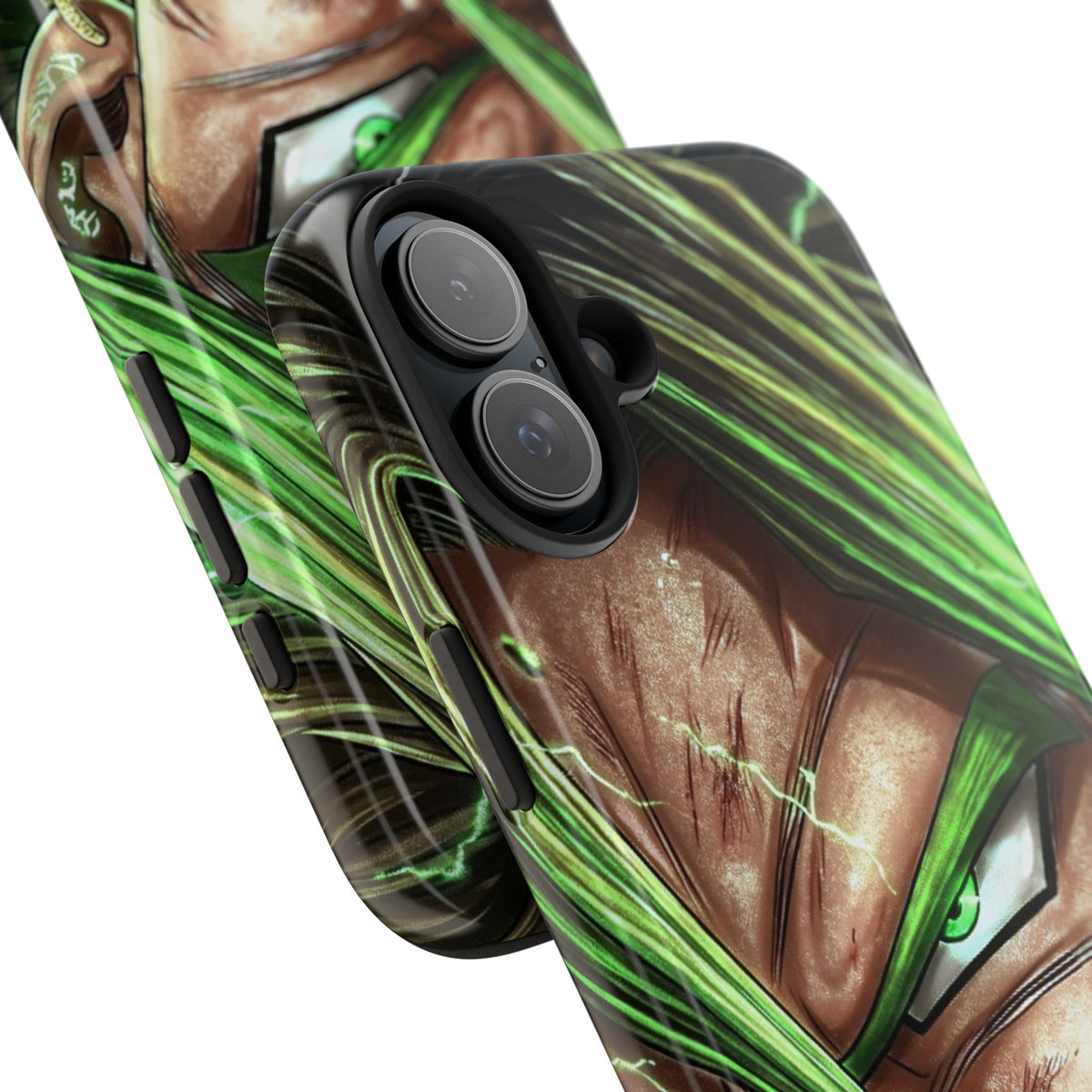 Broli legendary Tough Phone Case — Intense Green Warrior Anime Art, Protective Shockproof iPhone Cover